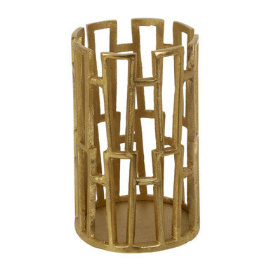 Delphi Large Candle Holder in Gold Finish