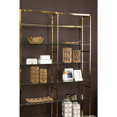 Delphi Large Candle Holder in Gold Finish