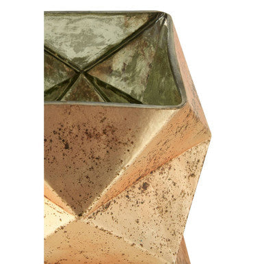 Rambia Large Gold Finish Glass Candle Holder