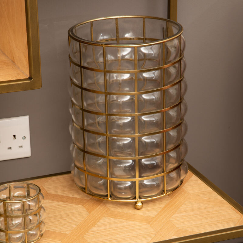 Martina Large Blown Glass Hurricane Lamp