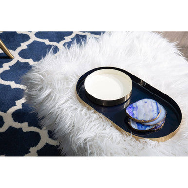 Bowerbird Agata Blue And Gold Coasters