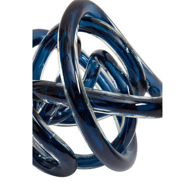 Knot Decor Blue Glass Ornament