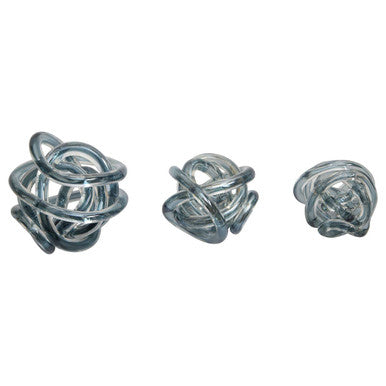 Knot Decor Grey Glass Ornament