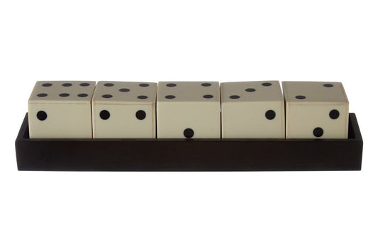 Churchill Games White And Black 5 Dice Set