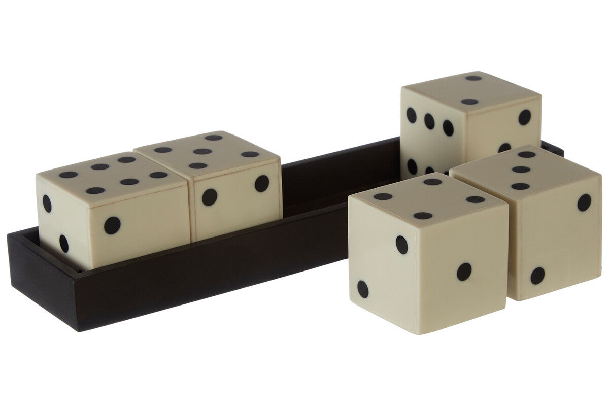 Churchill Games White And Black 5 Dice Set
