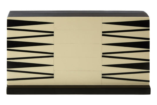 Churchill Games Black And White Foldable Backgammon Set