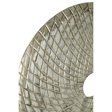 Element Round Silver Wooden Sculpture