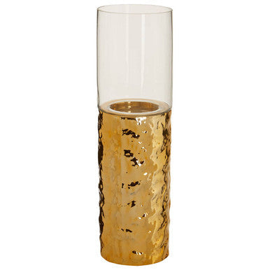 Medium Pillar Gold Candle Holder | Martele