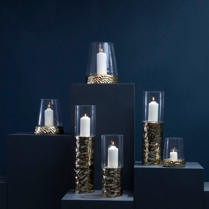 Medium Pillar Gold Candle Holder | Martele