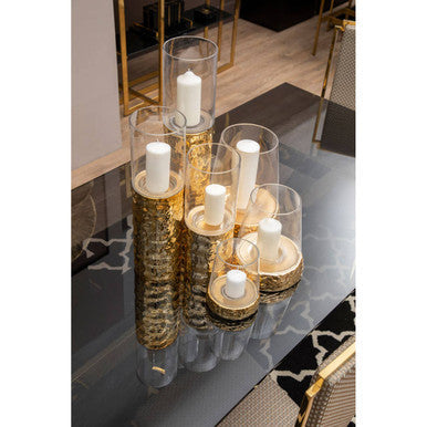 Medium Pillar Gold Candle Holder | Martele