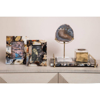 Black and Gold Agate Sculpture | Bowerbird