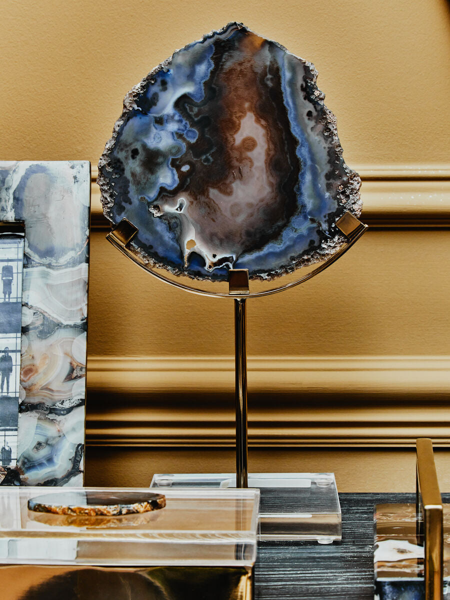 Black and Gold Agate Sculpture | Bowerbird