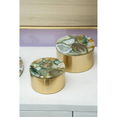 Bowerbird Small Trinket Box with Agate