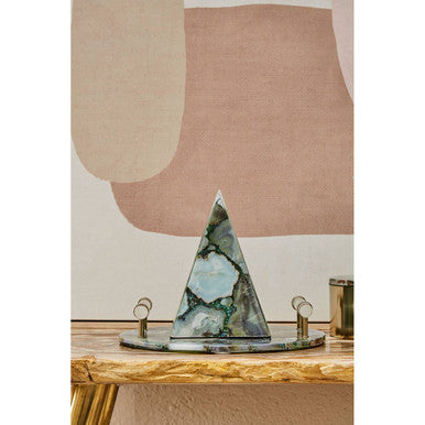 Bowerbird Green And Gold Agate Tray