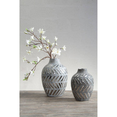 Helaine Grey and Silver Small Vase