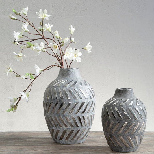 Grey and Silver Small Vase | Helaine