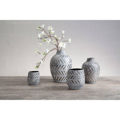 Helaine Grey and Silver Large  Vase