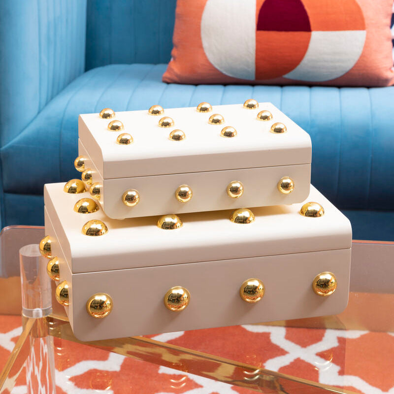 Frida Small Cream and Gold Trinket Box