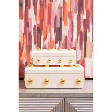 Frida Small Cream and Gold Trinket Box