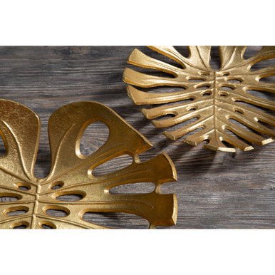 Monstera Small Gold Finish Leaf Dish | Prato