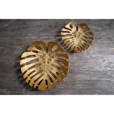 Monstera Small Gold Finish Leaf Dish | Prato