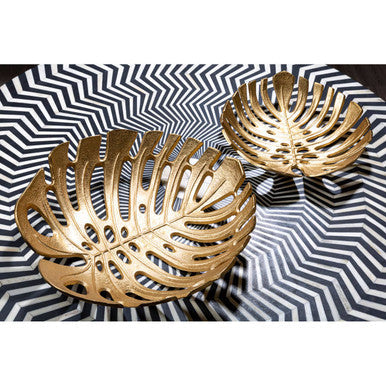 Monstera Small Gold Finish Leaf Dish | Prato