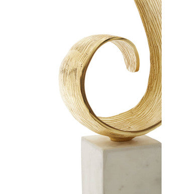 Gold Finish Curl Sculpture | Mirano