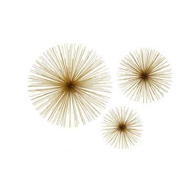 Set of 3 Gold Finish Starburst Wall Decor | Mirano