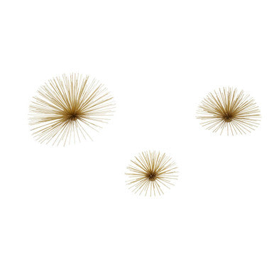Set of 3 Gold Finish Starburst Wall Decor | Mirano