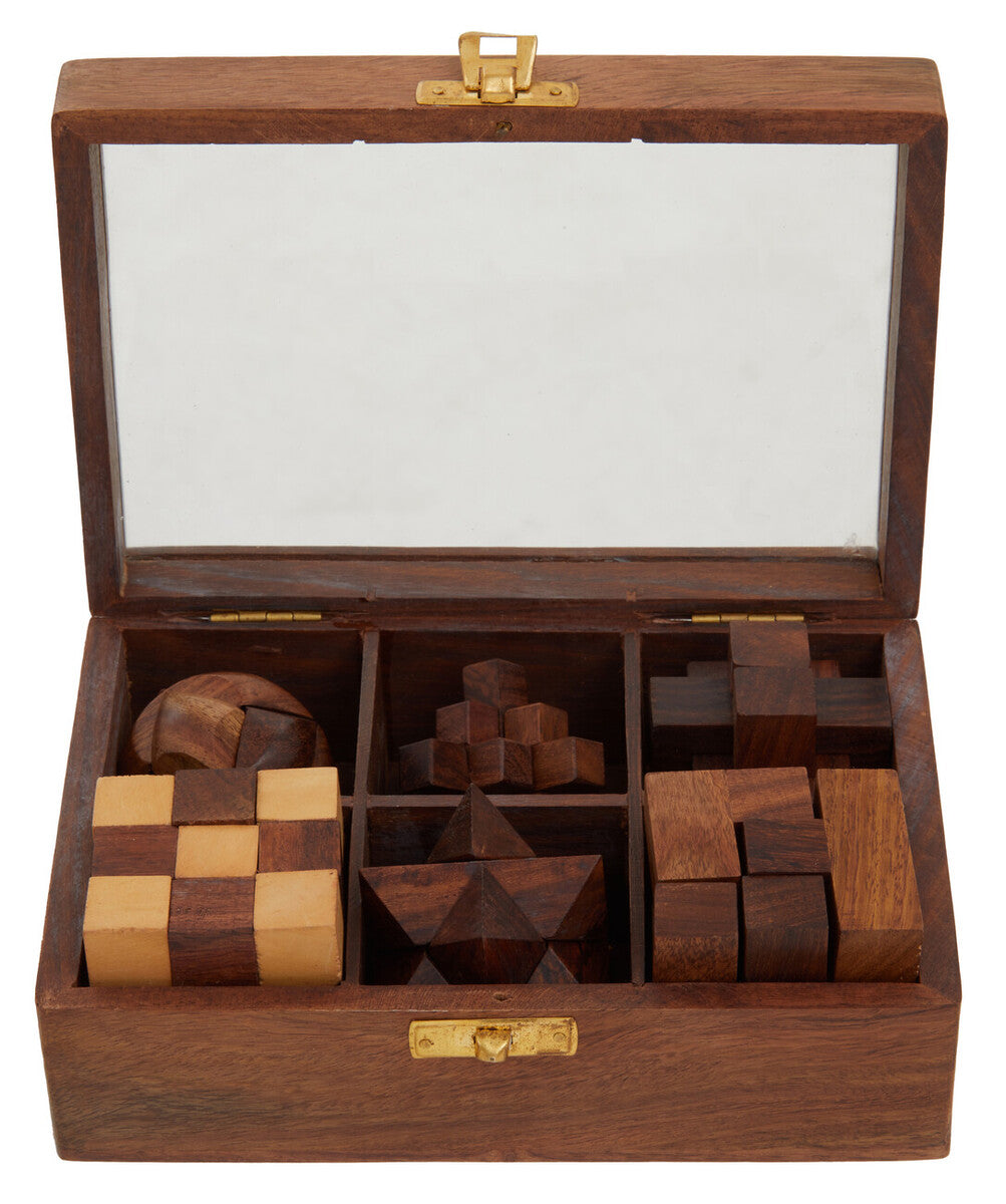 Churchill Games Sheesham Wood 6 Piece 3D Puzzle Set