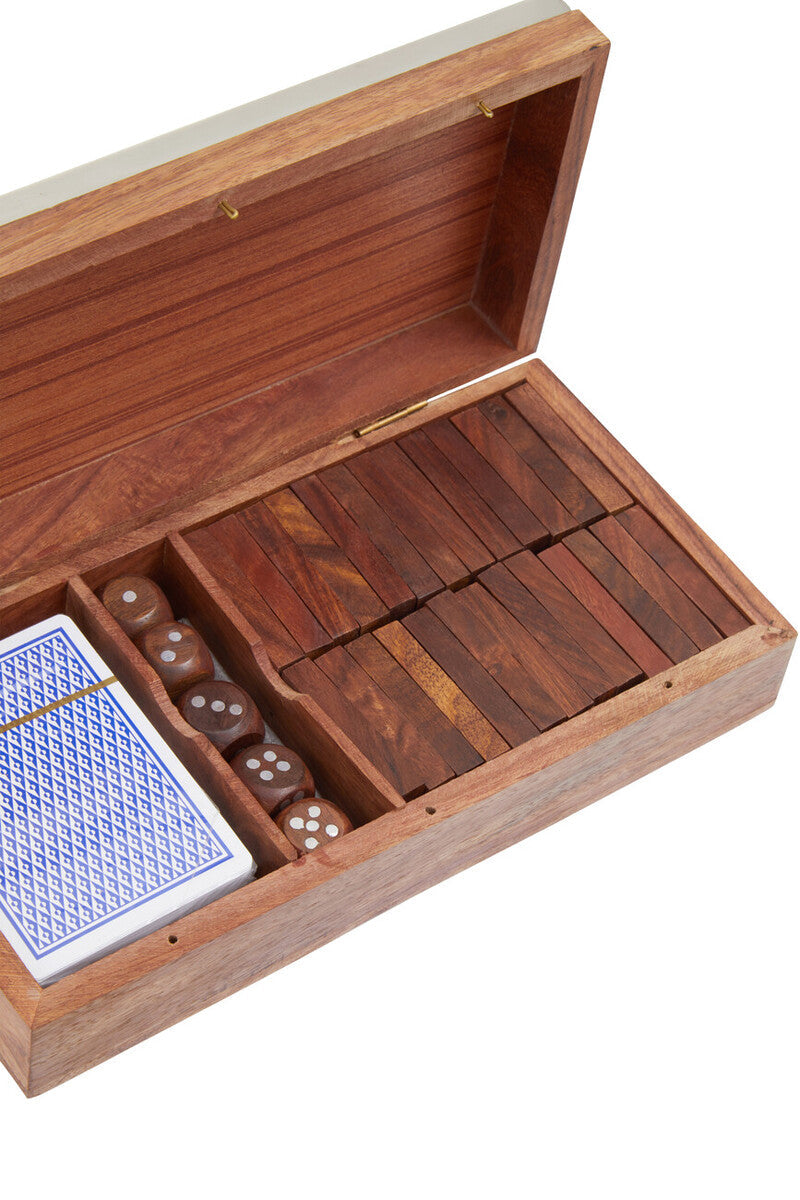 Churchill Games 3 In 1 Dominoes Dice and Playing Cards Set