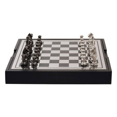 Churchill Games Black And Silver Chess Set