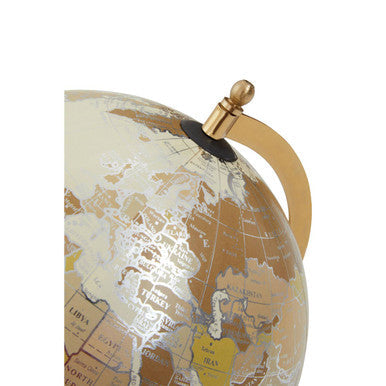 Churchill Antique White Globe on Gold Stand