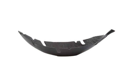 Black Finish Curved Leaf Dish | Prato