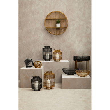 Enzo Small Gold Wire Lantern