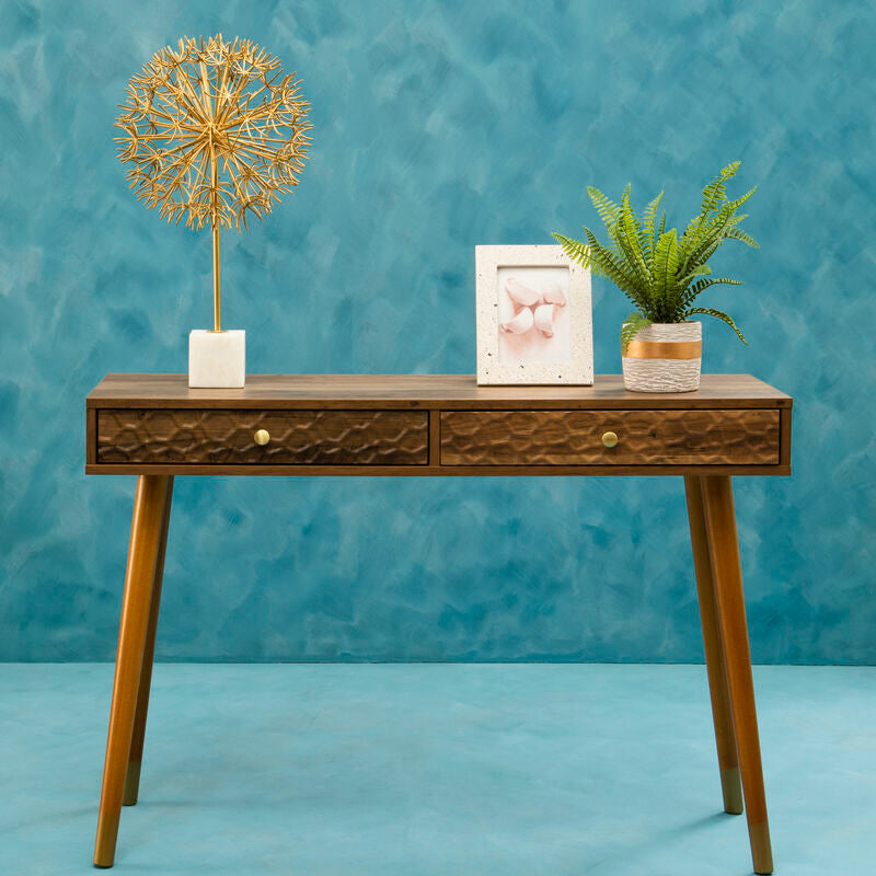 Gold Dandelion Sculpture on White Marble Base | Evra