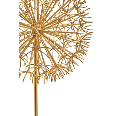 Gold Dandelion Sculpture on White Marble Base | Evra