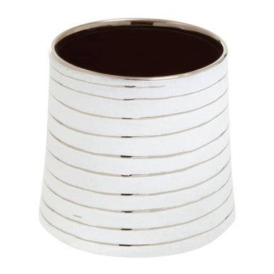 Haldis Large White and Silver Ceramic Planter