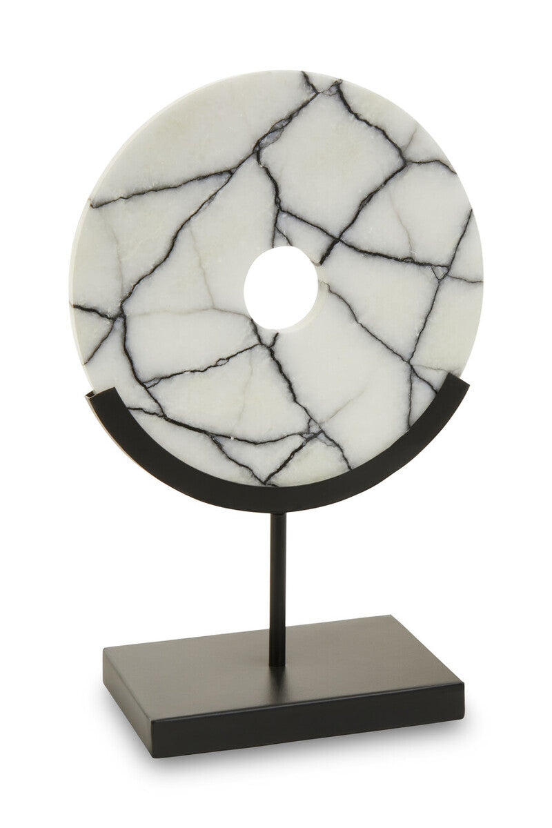 Marmara Marble Sculpture On Iron Stand
