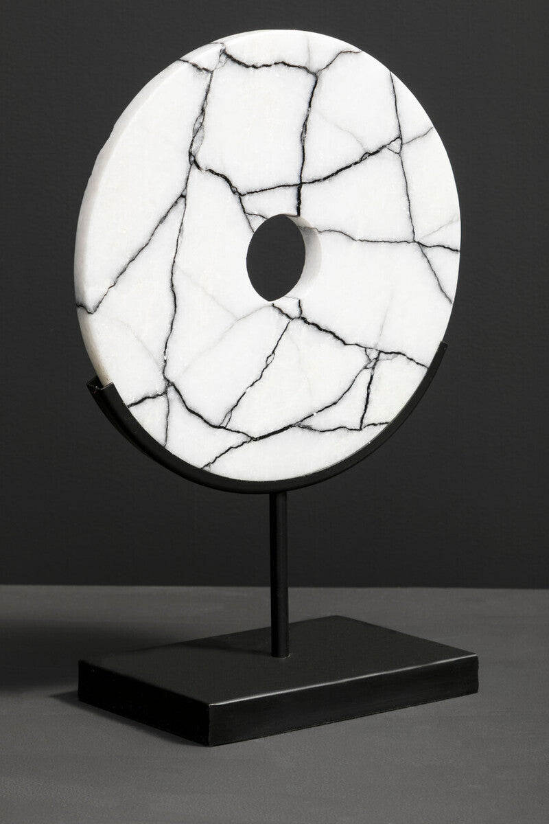 Marmara Marble Sculpture On Iron Stand