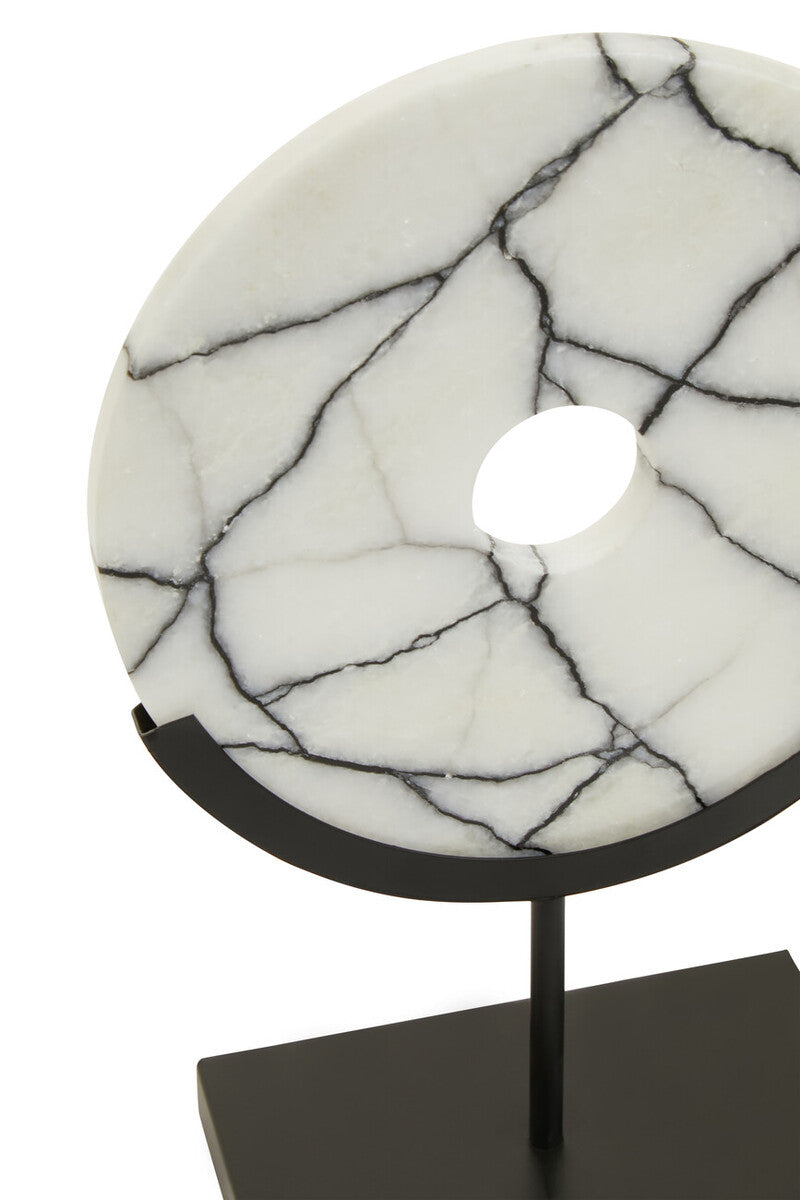 Marmara Marble Sculpture On Iron Stand
