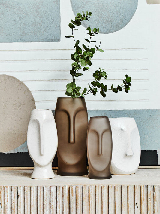 Grey Small Face Design Vase | Viso