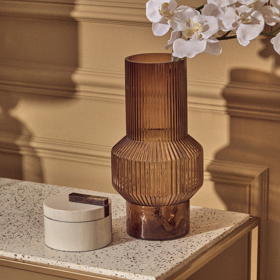 Benka Small Brown Glass Vase