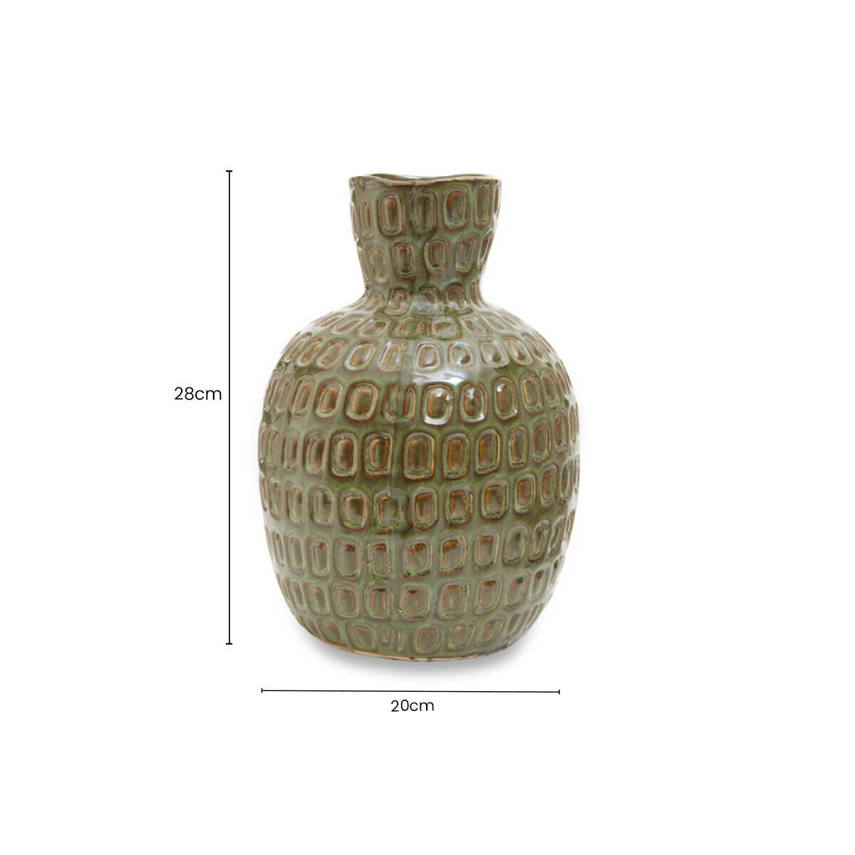 Large Green Textured Ceramic Vase | Yana