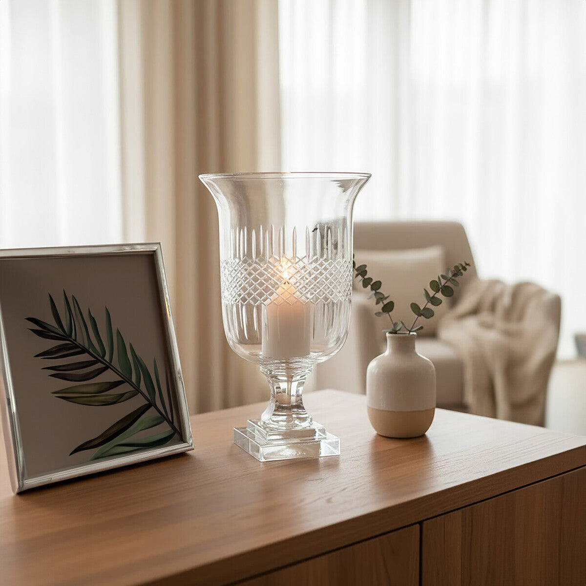 Cortina Small Diamond Cut Candle Holder