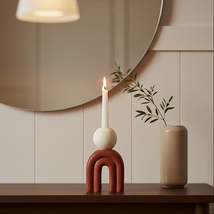 Candle Holder with Red Base | Utica