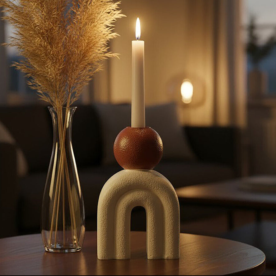 Candle Holder with Cream Base | Utica