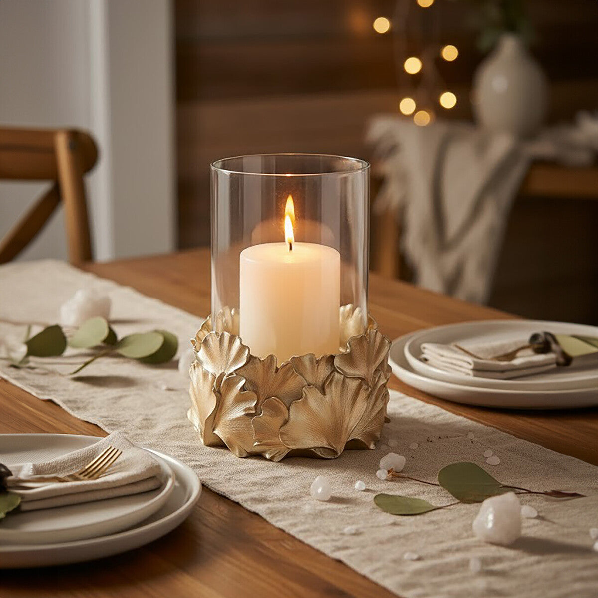 Ginkgo Candle Holder | Boho