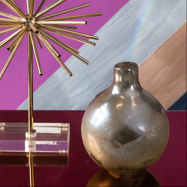 Herbie Small Metallic Effect Bottle Vase
