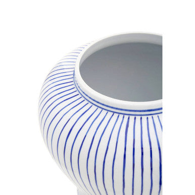 Damson Small White And Blue Ceramic Jar